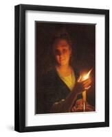 Woman with a Candle-Godfried Schalken Or Schalcken-Framed Premium Giclee Print