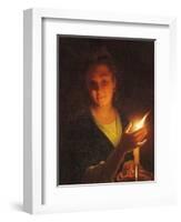 Woman with a Candle-Godfried Schalken Or Schalcken-Framed Premium Giclee Print