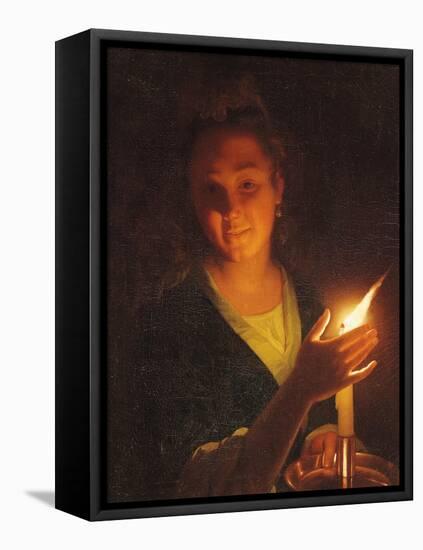 Woman with a Candle-Godfried Schalken Or Schalcken-Framed Stretched Canvas