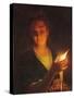 Woman with a Candle-Godfried Schalken Or Schalcken-Stretched Canvas