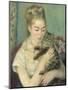 Woman with a Cat, 1875-Pierre-Auguste Renoir-Mounted Art Print