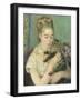 Woman with a Cat, 1875-Pierre-Auguste Renoir-Framed Art Print