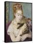 Woman with a Cat, C.1875-Pierre-Auguste Renoir-Framed Stretched Canvas