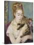 Woman with a Cat, C.1875-Pierre-Auguste Renoir-Stretched Canvas