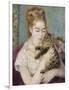 Woman with a Cat, C.1875-Pierre-Auguste Renoir-Framed Giclee Print