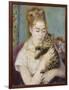 Woman with a Cat, C.1875-Pierre-Auguste Renoir-Framed Giclee Print