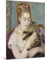 Woman with a Cat, C.1875-Pierre-Auguste Renoir-Mounted Giclee Print