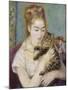 Woman with a Cat, C.1875-Pierre-Auguste Renoir-Mounted Giclee Print