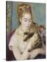 Woman with a Cat, C.1875-Pierre-Auguste Renoir-Stretched Canvas