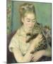 Woman with a Cat, c1875-Pierre-Auguste Renoir-Mounted Premium Giclee Print