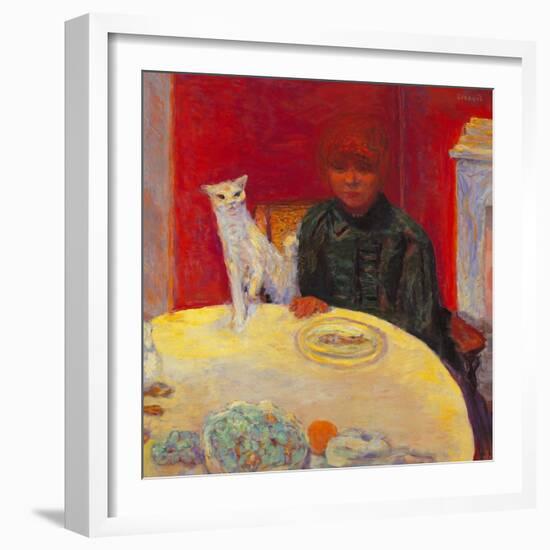 Woman with a Cat-Pierre Bonnard-Framed Giclee Print