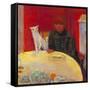 Woman with a Cat-Pierre Bonnard-Framed Stretched Canvas