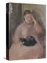 Woman with a Cat-Edouard Manet-Stretched Canvas