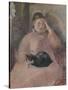 Woman with a Cat-Edouard Manet-Stretched Canvas