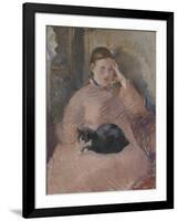 Woman with a Cat-Edouard Manet-Framed Giclee Print