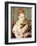 Woman with a Cat-Pierre-Auguste Renoir-Framed Giclee Print