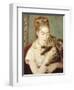 Woman with a Cat-Pierre-Auguste Renoir-Framed Giclee Print