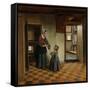 Woman with a Child in a Pantry, c.1656-60-Pieter de Hooch-Framed Stretched Canvas