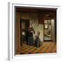 Woman with a Child in a Pantry, c.1656-60-Pieter de Hooch-Framed Giclee Print