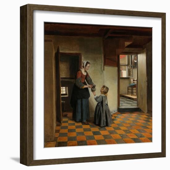 Woman with a Child in a Pantry, c.1656-60-Pieter de Hooch-Framed Giclee Print