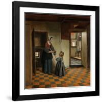 Woman with a Child in a Pantry, c.1656-60-Pieter de Hooch-Framed Giclee Print