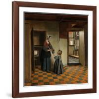 Woman with a Child in a Pantry, c.1656-60-Pieter de Hooch-Framed Giclee Print