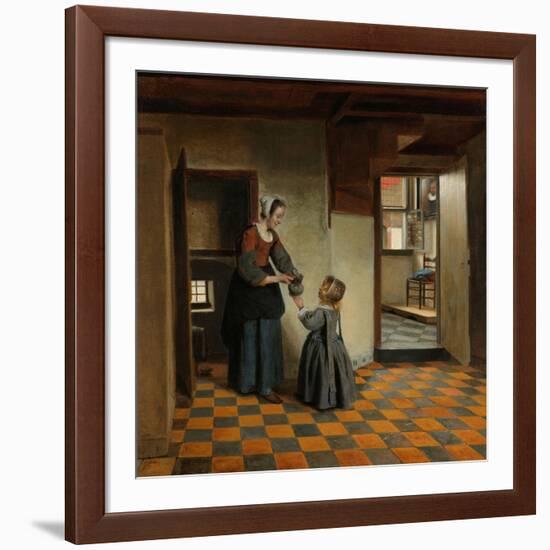 Woman with a Child in a Pantry, c.1656-60-Pieter de Hooch-Framed Giclee Print