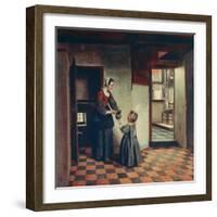 Woman with a Child in a Pantry, C1660-Pieter de Hooch-Framed Giclee Print