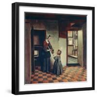 Woman with a Child in a Pantry, C1660-Pieter de Hooch-Framed Giclee Print