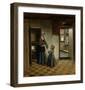 Woman with a Child in a Pantry-Pieter de Hooch-Framed Premium Giclee Print