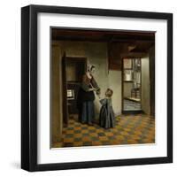 Woman with a Child in a Pantry-Pieter de Hooch-Framed Art Print