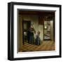 Woman with a Child in a Pantry-Pieter de Hooch-Framed Art Print