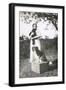 Woman with a Dog and a Cat in a Garden-null-Framed Photographic Print