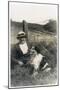 Woman with a Dog in a Field-null-Mounted Photographic Print