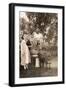 Woman with a Dog in a Garden-null-Framed Photographic Print