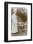 Woman with a Dog in a Garden-null-Framed Photographic Print