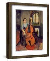 Woman with a Double Bass, 1908-Suzanne Valadon-Framed Premium Giclee Print