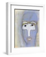 Woman with a dove over her eyes-Marie Bertrand-Framed Giclee Print