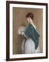 Woman with a Fan, 1871 (Pencil and W/C on Paper)-John Dawson Watson-Framed Giclee Print