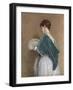 Woman with a Fan, 1871 (Pencil and W/C on Paper)-John Dawson Watson-Framed Giclee Print