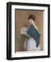 Woman with a Fan, 1871 (Pencil and W/C on Paper)-John Dawson Watson-Framed Premium Giclee Print