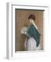 Woman with a Fan, 1871 (Pencil and W/C on Paper)-John Dawson Watson-Framed Premium Giclee Print