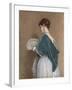 Woman with a Fan, 1871 (Pencil and W/C on Paper)-John Dawson Watson-Framed Giclee Print