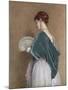 Woman with a Fan, 1871 (Pencil and W/C on Paper)-John Dawson Watson-Mounted Giclee Print