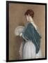 Woman with a Fan, 1871 (Pencil and W/C on Paper)-John Dawson Watson-Framed Giclee Print