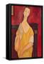 Woman with a Fan, 1919-Amadeo Modigliani-Framed Stretched Canvas