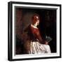 Woman with a Fan, 19Th Century (Painting)-Filippo Palizzi-Framed Giclee Print