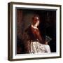 Woman with a Fan, 19Th Century (Painting)-Filippo Palizzi-Framed Giclee Print