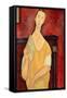 Woman with a Fan (Lunia Czechowska) 1919-Amedeo Modigliani-Framed Stretched Canvas
