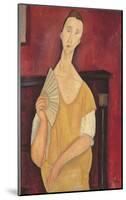 Woman with a Fan-Amedeo Modigliani-Mounted Premium Giclee Print